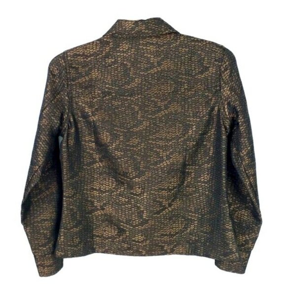 Vintage Acorn Multicolor Snake Print Long Sleeve Cropped Jacket Womens Medium - Picture 8 of 11